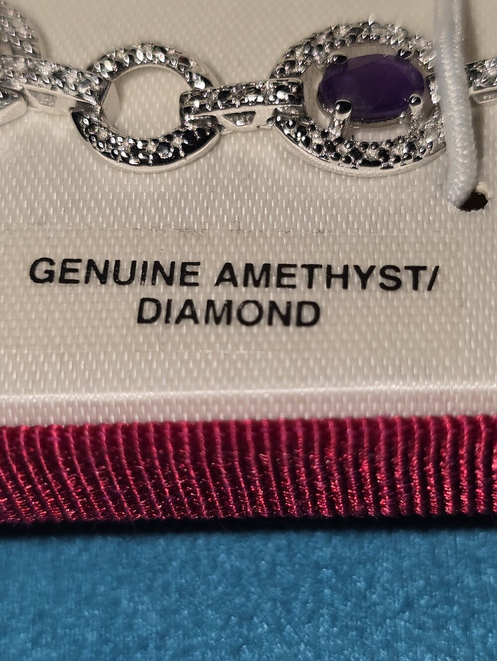 Sterling Silver Amethyst Diamond Bracelet (Read Description) - Picture 3 of 4